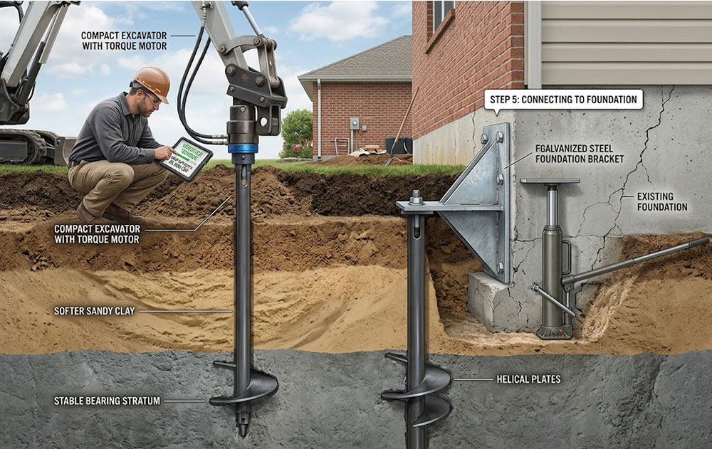 How Helical Piers Are Installed: A Step-by-Step Process